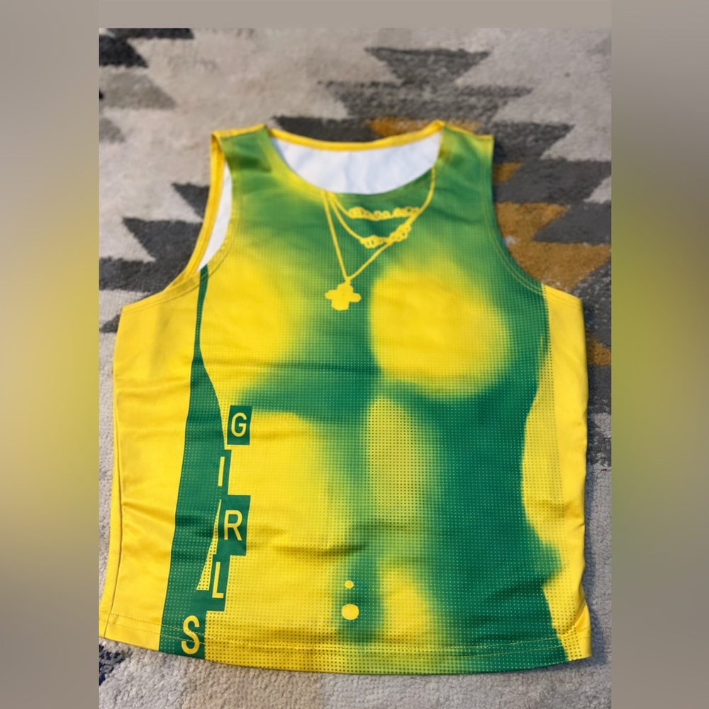 Green and yellow tank top